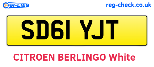 SD61YJT are the vehicle registration plates.