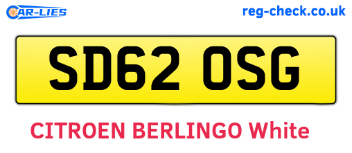 SD62OSG are the vehicle registration plates.