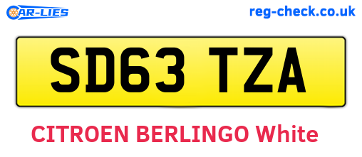 SD63TZA are the vehicle registration plates.