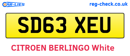 SD63XEU are the vehicle registration plates.