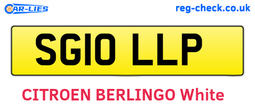 SG10LLP are the vehicle registration plates.