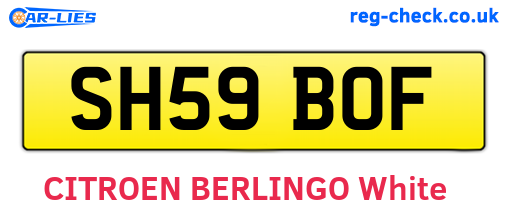 SH59BOF are the vehicle registration plates.