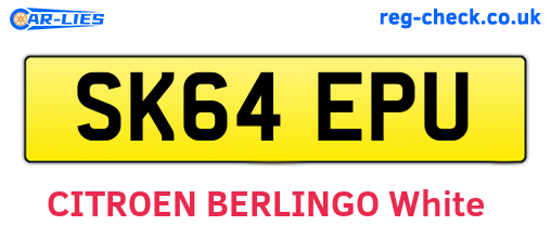SK64EPU are the vehicle registration plates.
