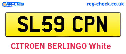 SL59CPN are the vehicle registration plates.