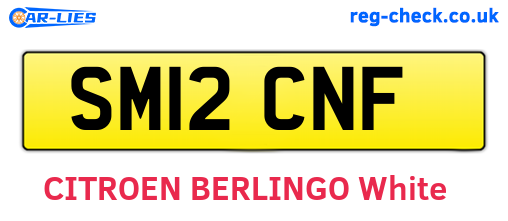 SM12CNF are the vehicle registration plates.
