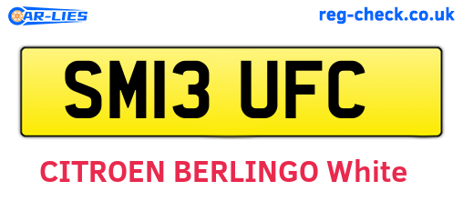 SM13UFC are the vehicle registration plates.