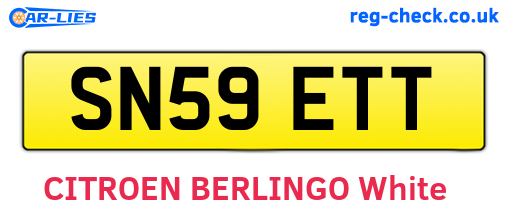 SN59ETT are the vehicle registration plates.