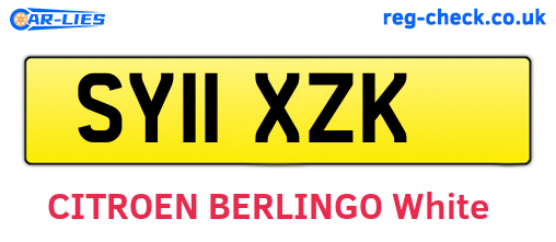 SY11XZK are the vehicle registration plates.