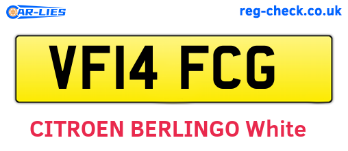 VF14FCG are the vehicle registration plates.