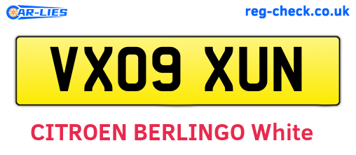 VX09XUN are the vehicle registration plates.