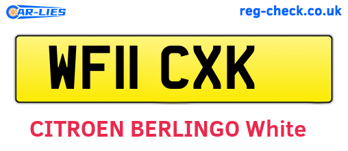 WF11CXK are the vehicle registration plates.