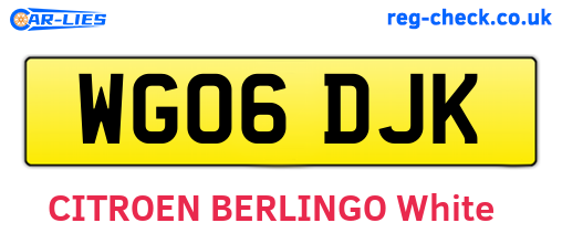 WG06DJK are the vehicle registration plates.