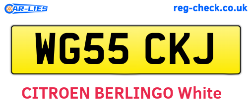 WG55CKJ are the vehicle registration plates.