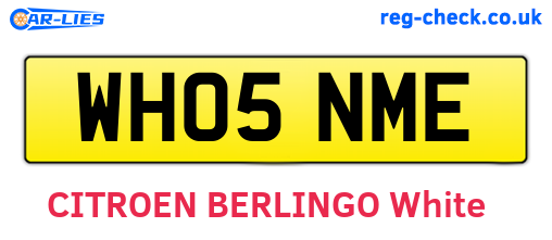 WH05NME are the vehicle registration plates.