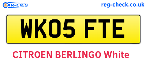 WK05FTE are the vehicle registration plates.