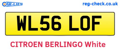 WL56LOF are the vehicle registration plates.