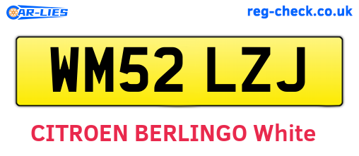 WM52LZJ are the vehicle registration plates.