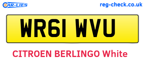 WR61WVU are the vehicle registration plates.