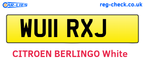 WU11RXJ are the vehicle registration plates.