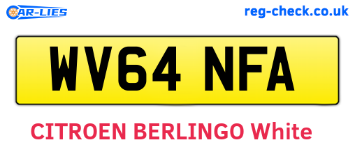 WV64NFA are the vehicle registration plates.