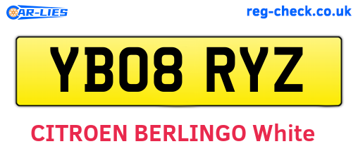 YB08RYZ are the vehicle registration plates.