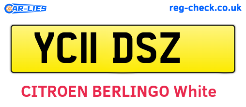 YC11DSZ are the vehicle registration plates.