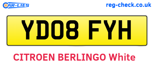YD08FYH are the vehicle registration plates.