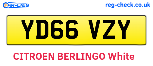 YD66VZY are the vehicle registration plates.