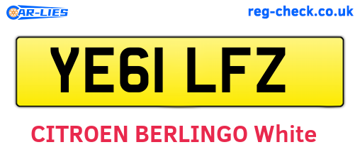 YE61LFZ are the vehicle registration plates.