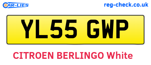 YL55GWP are the vehicle registration plates.