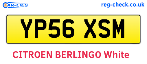 YP56XSM are the vehicle registration plates.