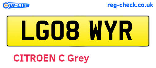 LG08WYR are the vehicle registration plates.