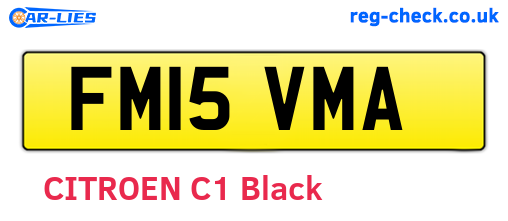 FM15VMA are the vehicle registration plates.