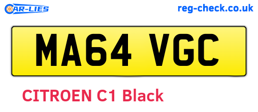 MA64VGC are the vehicle registration plates.
