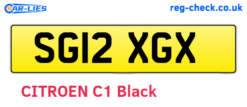 SG12XGX are the vehicle registration plates.
