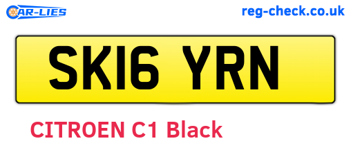 SK16YRN are the vehicle registration plates.