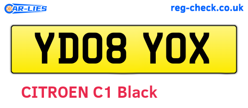 YD08YOX are the vehicle registration plates.