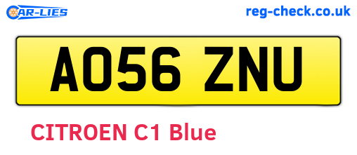 AO56ZNU are the vehicle registration plates.