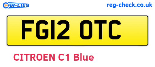 FG12OTC are the vehicle registration plates.