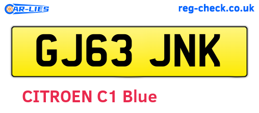 GJ63JNK are the vehicle registration plates.