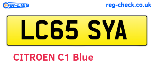 LC65SYA are the vehicle registration plates.