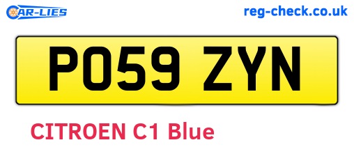 PO59ZYN are the vehicle registration plates.