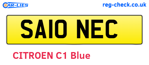 SA10NEC are the vehicle registration plates.
