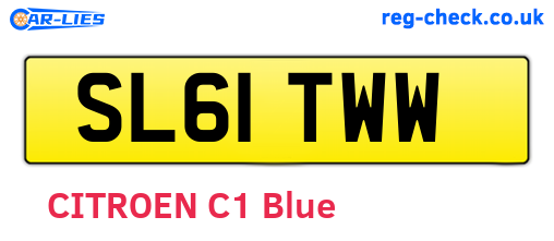 SL61TWW are the vehicle registration plates.