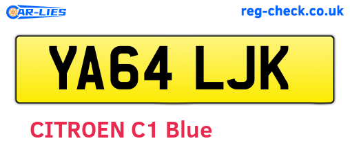 YA64LJK are the vehicle registration plates.