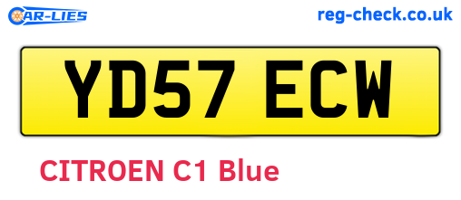 YD57ECW are the vehicle registration plates.