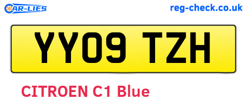 YY09TZH are the vehicle registration plates.