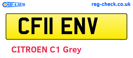 CF11ENV are the vehicle registration plates.