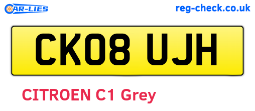 CK08UJH are the vehicle registration plates.