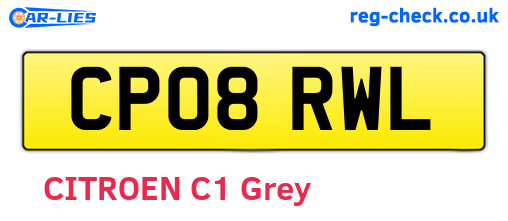 CP08RWL are the vehicle registration plates.